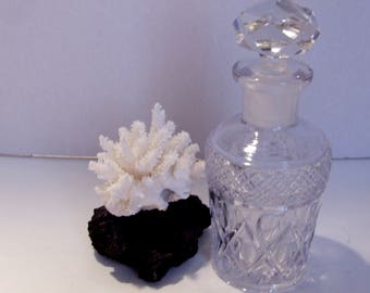 Tall Crystal Perfume Decanter with Faceted Stopper