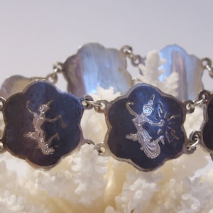 Siam Sterling Vintage Bracelet, FREE SHIPPING USA, Shield Link Bracelet, Great Gift