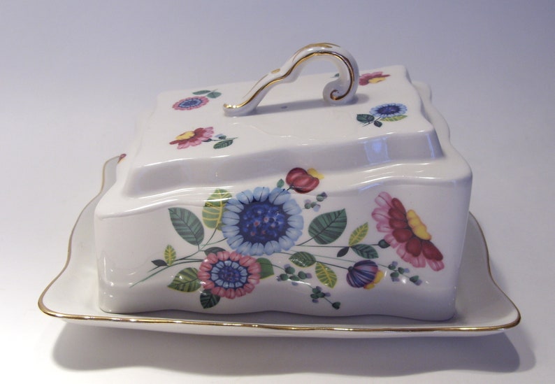 Staffordshire James Kent Old Foley Cheese Butter Dish Keeper Vintage