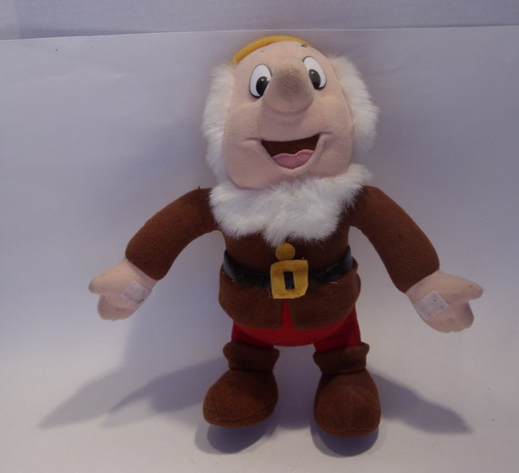 Happy From Snow White and the Seven Dwarfs Stuffed Plush Vintage Disney Toy 11 Inch Vintage Collectible Walt Disney Toy Happy