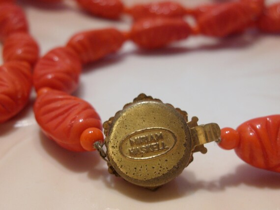 Vintage Miriam Haskell Red Glass Bead Necklace: S… - image 6
