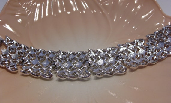 Coro Pegasus Multi Heart Silver Tone Wide Link Br… - image 3