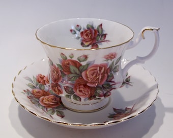 Royal Albert Centennial Rose Bone China Teacup and Saucer, Royal Albert Cup and Saucer, Bridal Shower, Tea Party, Wedding Brunch, Great Gift