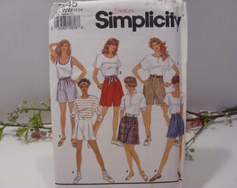 Simplicity Pattern #7845 Shorts in Two Lengths Size WW 18-24 UNCUT Vintage