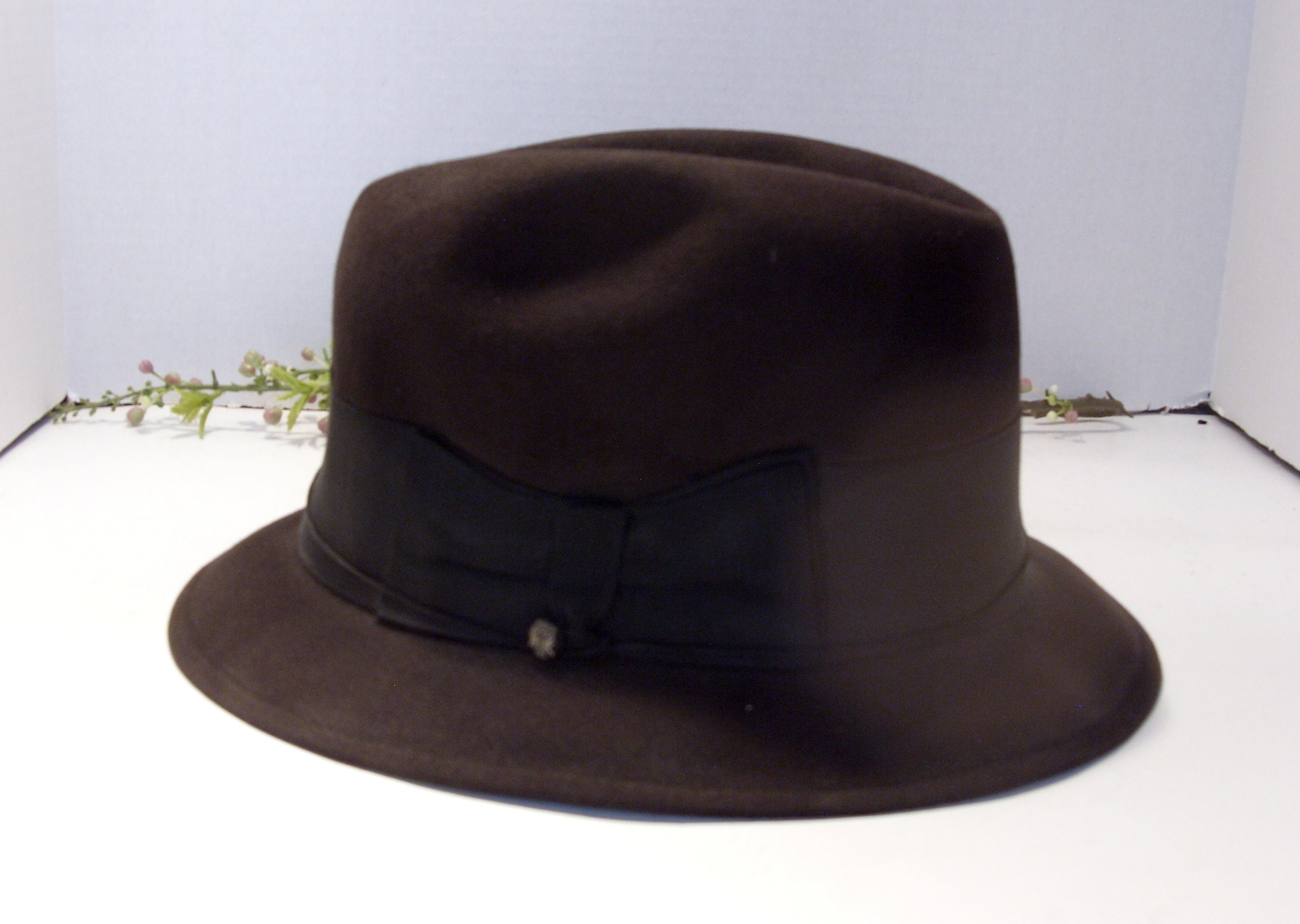Black Vintage Knox Twenty Men's Fedora Hat Size 7 1/2 Wide Black Vintage Knox Twenty Men's Fedora Hat Size 7 1/2 Wide