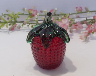 Gibson Vintage Red Glass Strawberry Paperweight