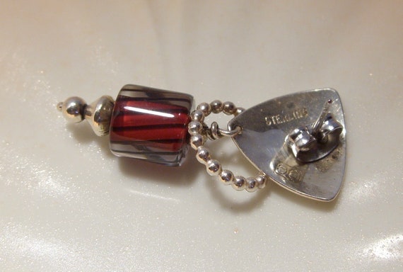 Sterling Silver Drop Dangle Pierced Post Earrings… - image 9