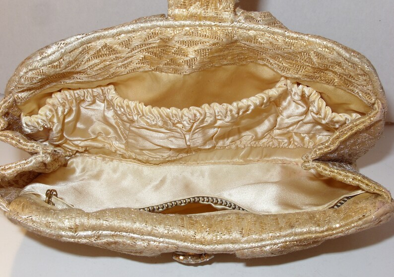 Avon Vintage Gold Brocade Evening Clutch Bag Purse Made in USA | Etsy