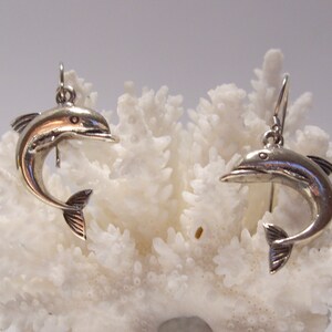 Dolphin Sterling Silver Pierced Wire Earrings FREE SHIPPING USA Sterling Sea Creature, Mammal, Ocean, Beach Wedding Earrings Great Gift