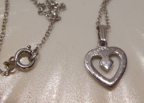 Sterling Silver Small Heart with Diamond, FREE SH… - image 3