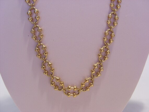 Avon Gold Tone Chain Link Necklace Engraved Pendant Merry