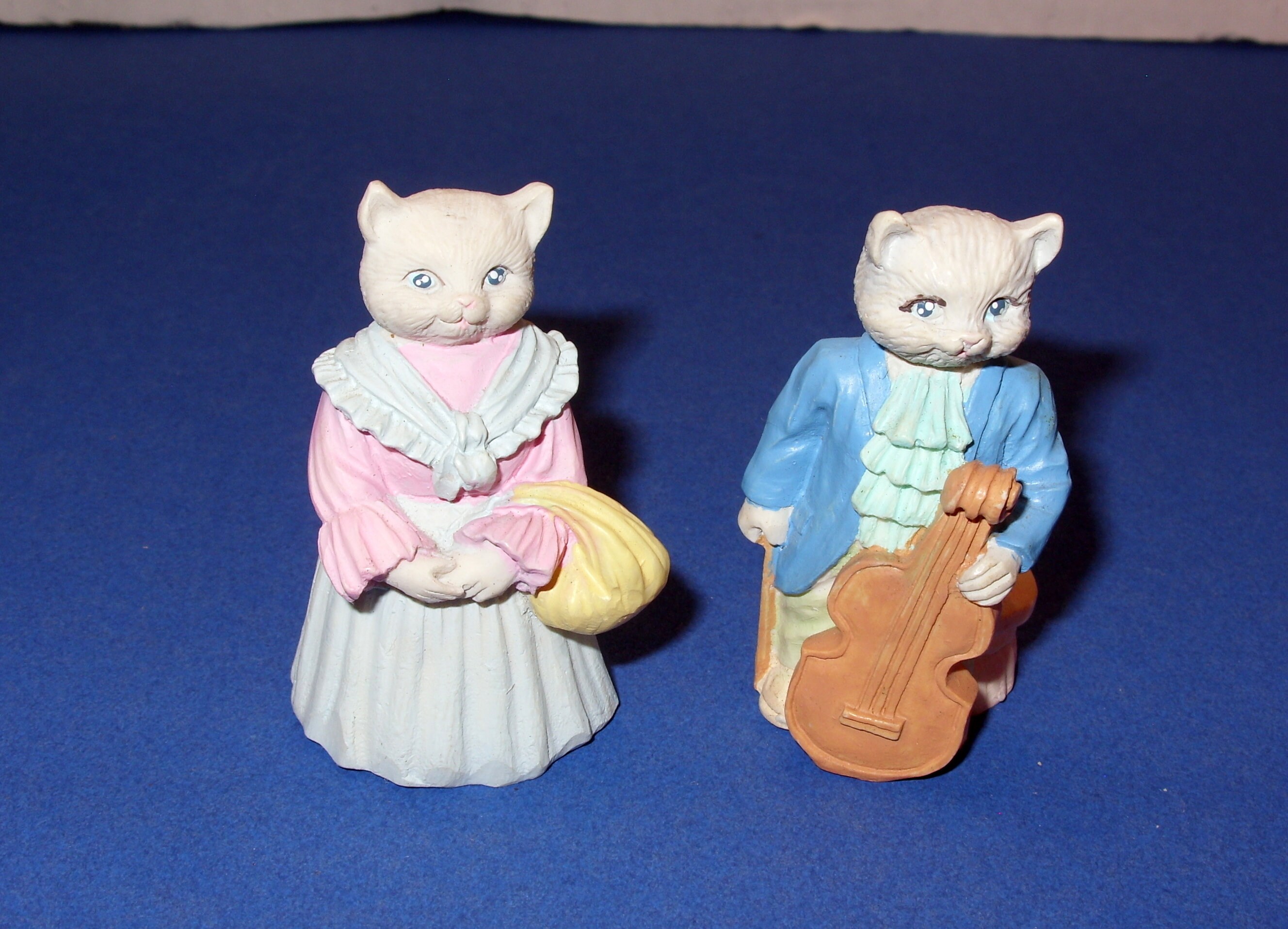 Miniature Cat Figurines Group of Six, JC Vintage 1991, Cat