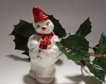 Snowman Vintage Candy Container Christmas Tree Ornament Mid Century Vintage Christmas  winter Home Decor