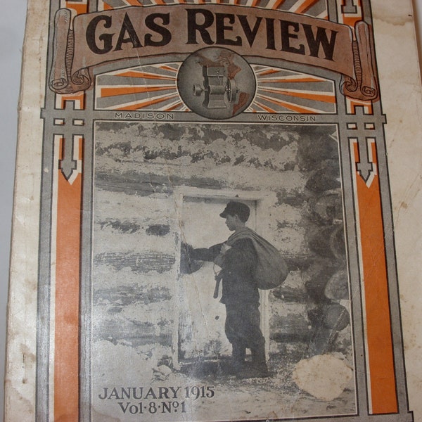 Gas Review Magazine January 1915 Volume 8 Number 1 Advertising Eagle Cycle Car, Hercules Gas Engine, Case Threshing Machine,, Etc.