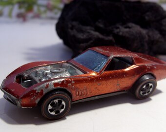 Vintage 1967 Hot Wheels Corvette: Red Line Wheels, Hong Kong
