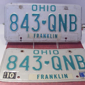Vintage 1991 Ohio License Plates: Franklin County Pair