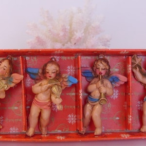 Musical Angel Ornaments, Collectible Set of Six Angel Ornaments in Original Box, Made in Italy, Holiday Gift
