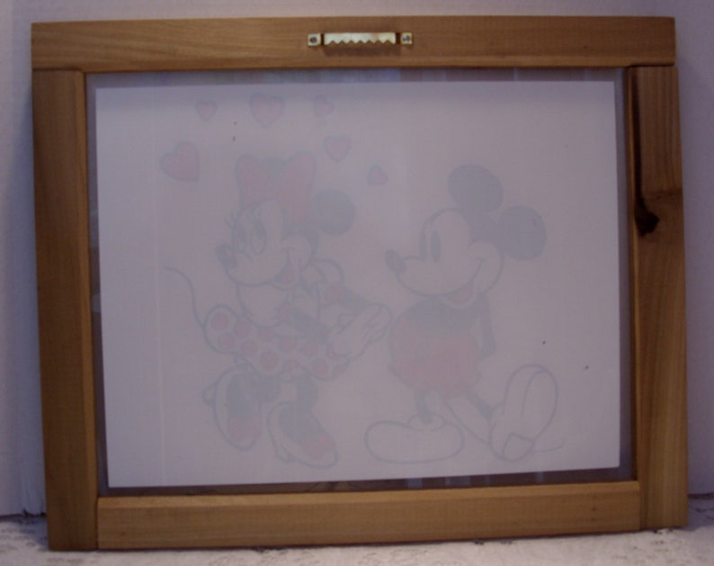 Mickey and Minnie Mouse Framed Painted Glass Artwork Vintage Etsy
