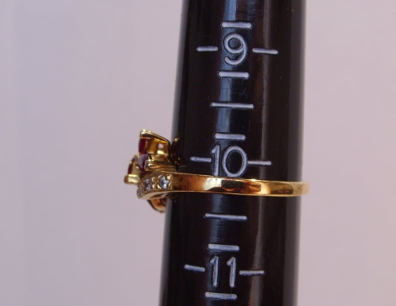 Great Gift Gold Plate Over Sterling Silver Red Marquise Shape Multi Stone Ring Size 10 14 Vintage Multi Stone Fashion Ring