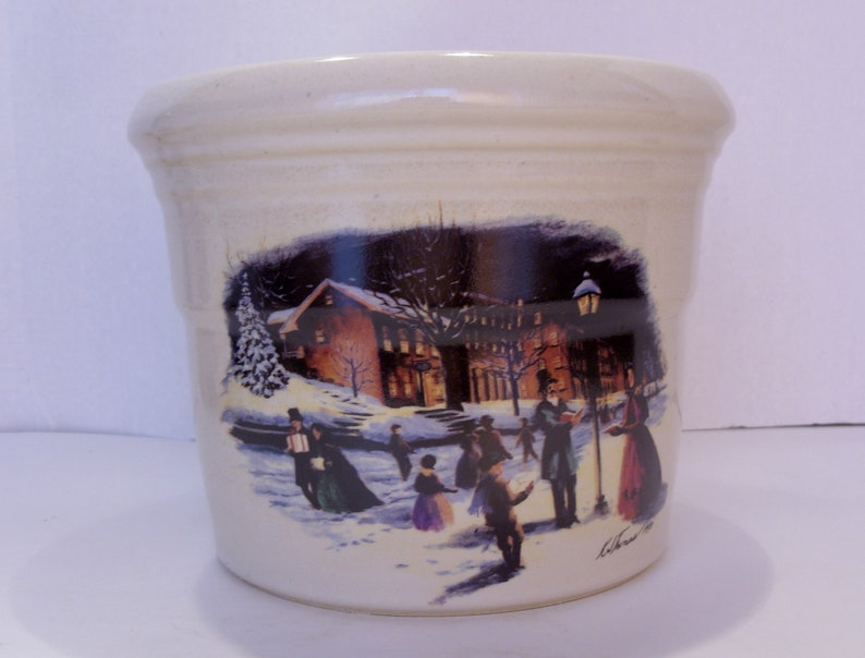 Zanesville Stoneware Hand Painted Gallon Crock Christmas Etsy