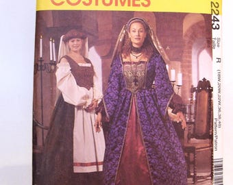 McCall's 2243 Renaissance Costume Pattern: UNCUT Women's Size R - 18W, 20W, 22W