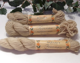 Vintage Bernat Tournau Tapestry Wool: Beige, 120 Yards Total