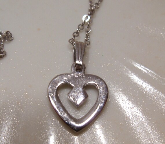 Sterling Silver Small Heart with Diamond, FREE SH… - image 7