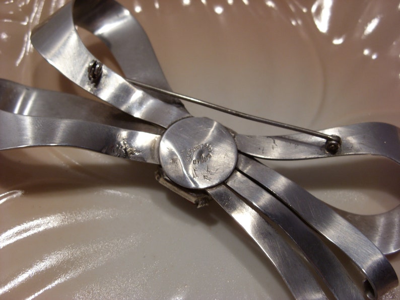 Coro Craft Art Deco LARGE Sterling Silver Bow Brooch FREE Shipping USA Stunning Brooch Designer Signed CoroCraft Great Gift