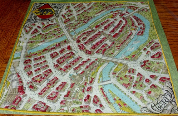 Bern 600 Year Anniversary Handkerchief Map of Ber… - image 1