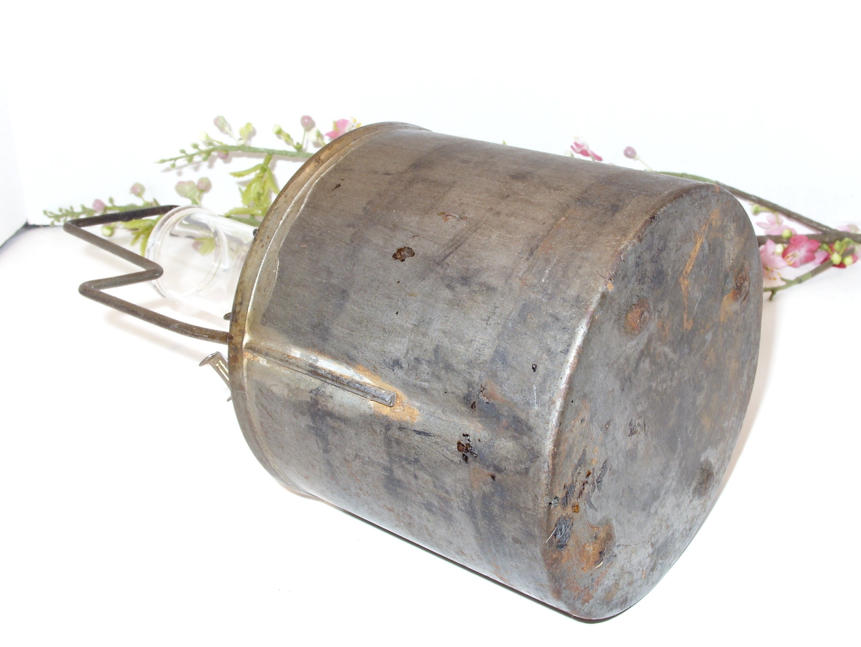 Rare Antique Railroad Lantern: Adams & Westlake Pyrex Shade