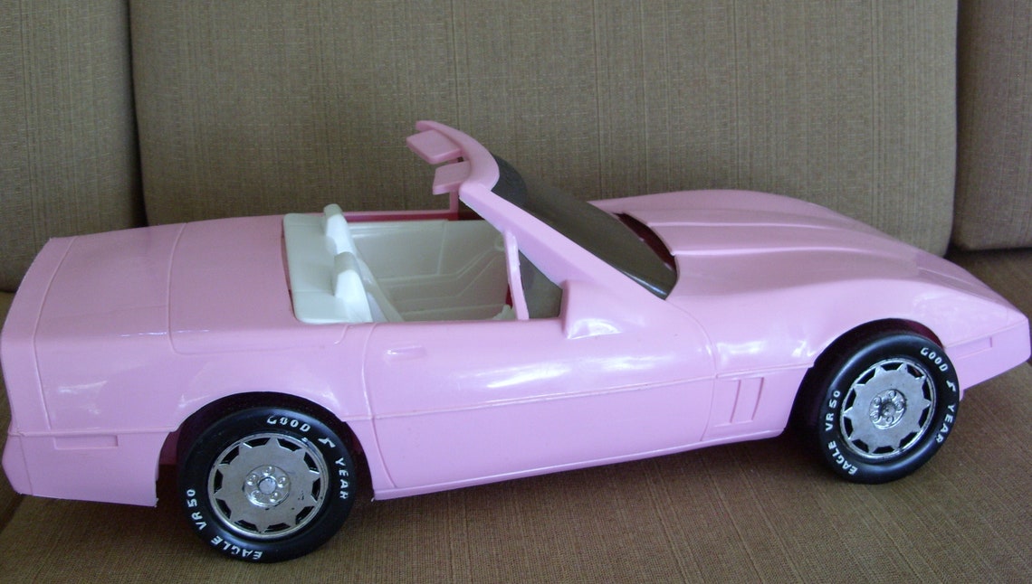Pink Corvette Vintage Toy Car Barbie Doll Size American Etsy