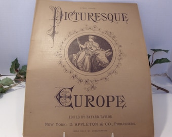 Antique "Picturesque Europe" Magazine: 1876 Etched Prints