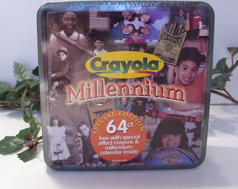 Vintage Crayola Millennium Tin 64 Crayons - NOS Collectible