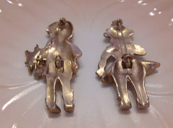 Gold Plated Moveable Boy and Girl Brooch Pins wit… - image 5