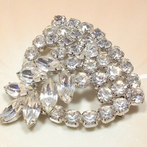 Fabulous Large Rhinestone Brooch, Mid Century Vintage Pin , Bridal Bouquet, Wedding Brooch, Statement Brooch Pin, Sparkle, Glitz, Great Gift
