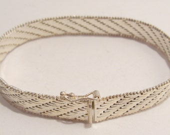 Milor Woven Sterling Silver Bracelet: Vintage Italian Basket Weave