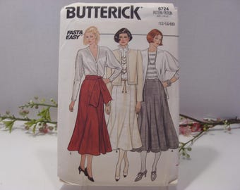 Vintage Butterick 6724 Skirt Sewing Pattern, Flared Gored Style, Size 12-16 UNCUT