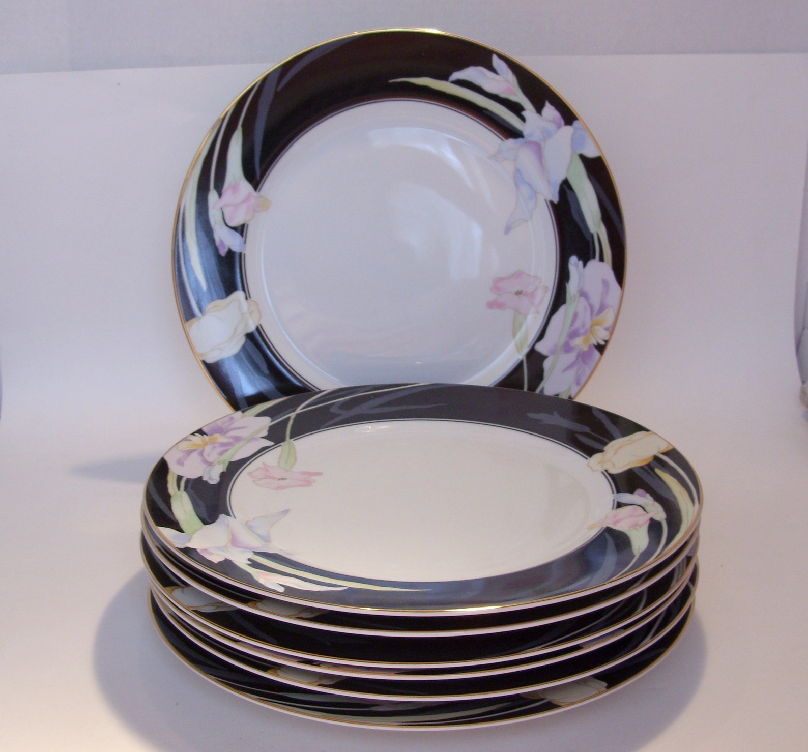 Mikasa Fine China Charisma Pattern Dinner Plate in Black Set Etsy