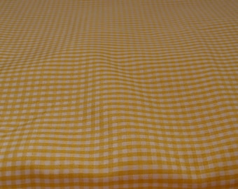 Vintage Orange Gingham Polyester Fabric: 1970s Sewing Material (5 1/3 Yards)