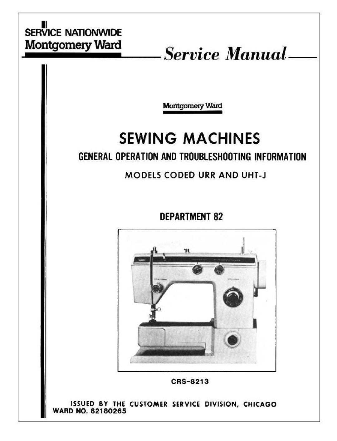Montgomery Ward Sewing Machine Service Manual URR and UHTJ Etsy