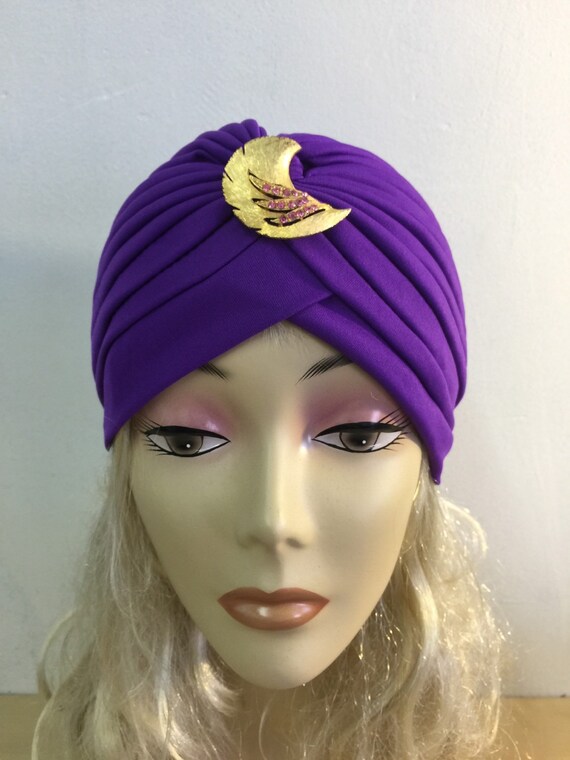 Boho Gypsy Festival Turban with Vintage Gold and Pink Etsy