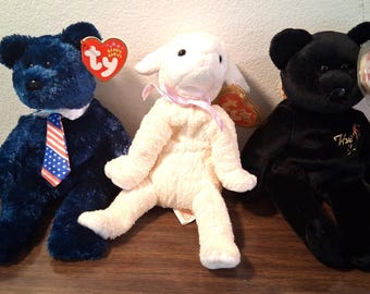 3 peluches TY Beanie Baby con el oso End (8.5 pulgadas) - Juguete de peluche MWMT
