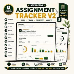Assignment Tracker Ultra | Student Planner, Homework & Grade Tracker, Deadline or Study Dashboard
