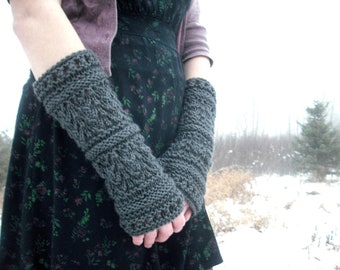 Fingerless Gloves Wool Arm Warmers Wrist Warmers Long Arm Warmers Soft Winter Mittens Womens Gothic Texting Gloves Charcoal Grey