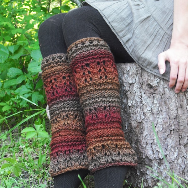 Knit Leg Warmers, Women's Leg Warmers, Knitted Leg Warmers, Festival Leg Warmers, Pixe Leg Warmers, Autumn Colors, Made To Order