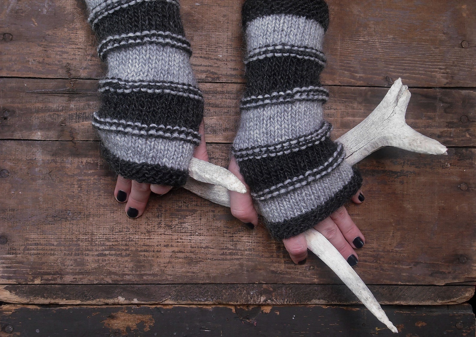 Knitted Wrist Warmers Fingerless Gloves Knit Fingerless Etsy
