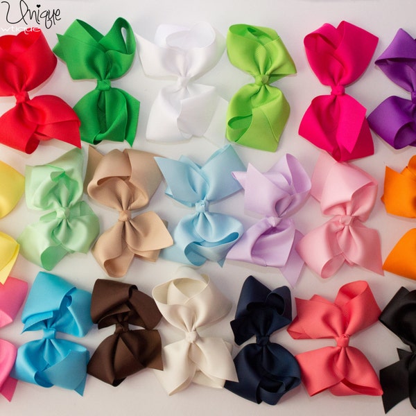 4 inch bow sets...girls bow sets..baby girls bow..  grosgrain bow sets..baby girls bows..baby bow sets..