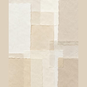 Decorazione murale Hanji Paper Jogakbo / Stampa patchwork coreana minimalista / Decorazione Japandi neutra / KJ06