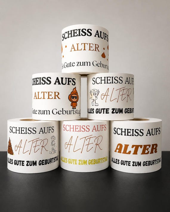 Scheiß aufs Alter Geldgeschenk | Klopapier Banderole Geburtstag | PDF Sofort Download | Last Minute Geschenk Lustig