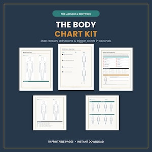 Massage Therapist Body Chart Kit | SOAP Notes, Trigger Point Forms Digital Download